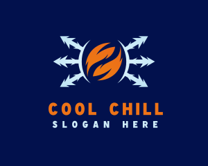 Refrigerator - Flame Ice Heating logo design