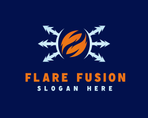 Flare - Flame Ice Heating logo design