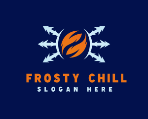 Ice - Flame Ice Heating logo design