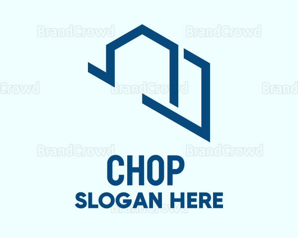 Minimalist Blue House Logo