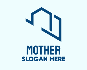 Minimalist Blue House Logo