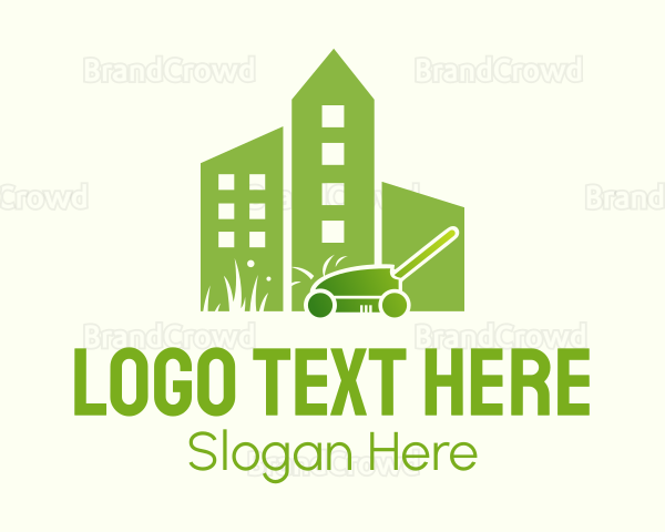 Lawn Mower Building Logo