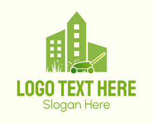 Lawn Care - Lawn Mower Building logo design