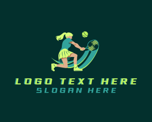 Woman Tennis League logo design