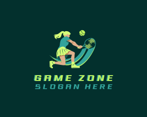 Woman Tennis League logo design