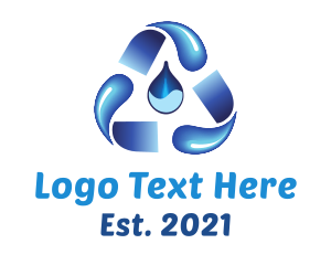 Recycling - Water Recycling Droplet logo design