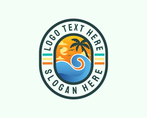 Beachfront - Beach Wave Resort logo design