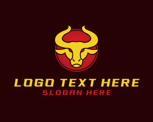 Cowboy - Wild Golden Bull logo design