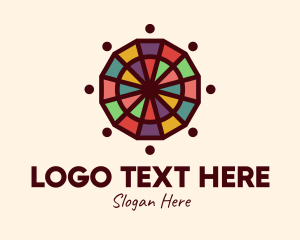 Geometric - Colorful Mosaic Wheel logo design