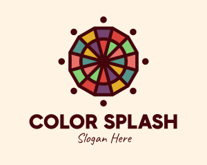 Colorful Mosaic Wheel logo design