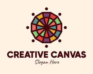 Artsy - Colorful Mosaic Wheel logo design