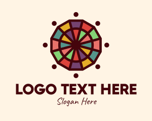 Polygonal - Colorful Mosaic Wheel logo design