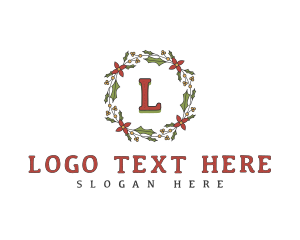 Socks - Holiday Christmas Wreath logo design