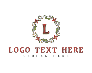 Holiday Christmas Wreath Logo