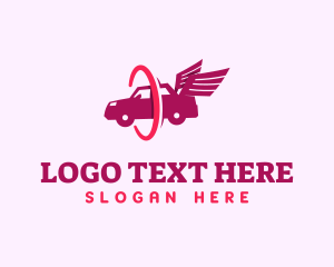 Rental - Car Wings Transportation logo design