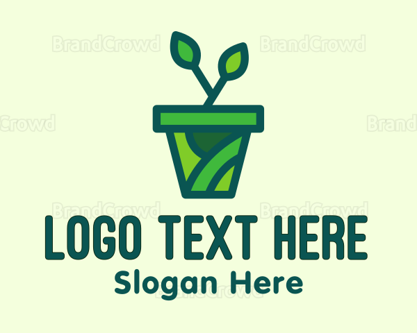 Eco Potted Plant Logo