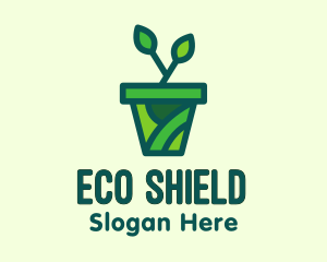 Eco Potted Plant  logo design