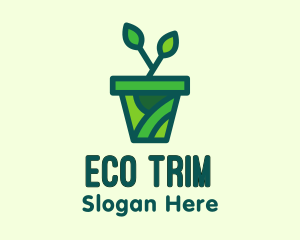 Eco Potted Plant  logo design