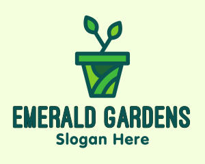 Eco Potted Plant  logo design