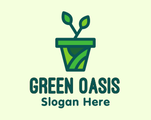 Eco Potted Plant  logo design