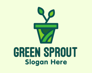 Eco Potted Plant  logo design