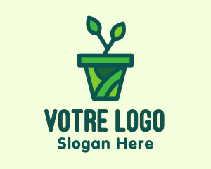 Plant - Eco Potted Plant logo design