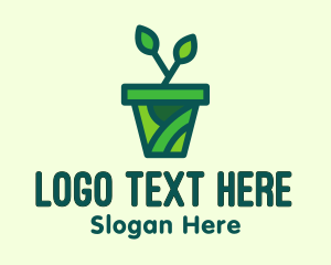 Leaf - Eco Potted Plant logo design