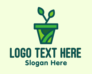 Eco Potted Plant  Logo