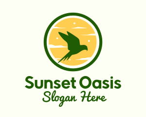 Parrot Silhouette Sunset logo design