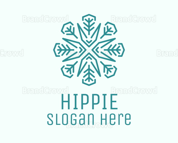 Nature Leaf Snowflake Logo