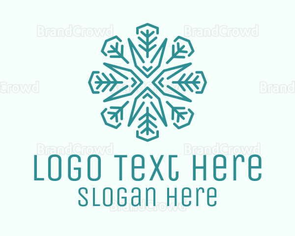 Nature Leaf Snowflake Logo