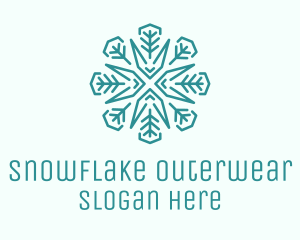 Nature Leaf Snowflake logo design