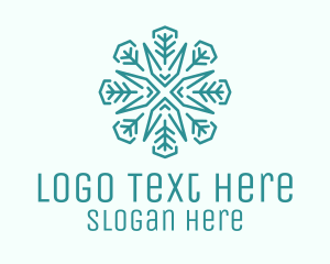 Nature Leaf Snowflake Logo