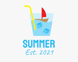 Cold Drink Boat logo design