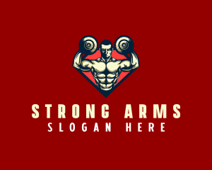 Weightlifting Strong Man logo design