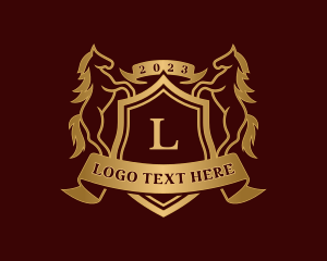 Heritage - Luxury Stallion Horse Shield logo design