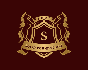 Luxury Stallion Horse Shield Logo