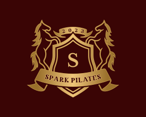Luxury Stallion Horse Shield Logo