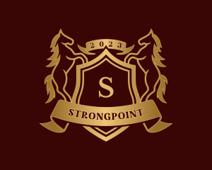 Horse - Luxury Stallion Horse Shield logo design