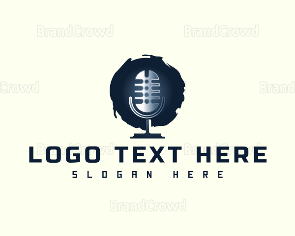 Podcast Microphone Radio Logo