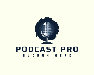 Podcaster - Podcast Microphone Radio logo design