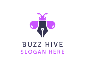 Purple Ink Bug logo design