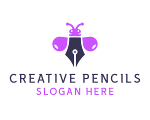 Purple Ink Bug logo design