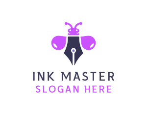 Purple Ink Bug logo design