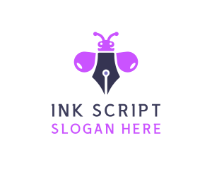 Purple Ink Bug logo design