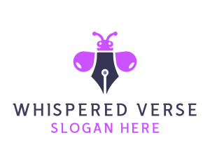 Poetry - Purple Ink Bug logo design