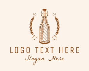 Bar - Wheat  Distillery Bottle logo design