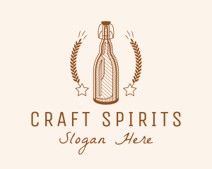 Alcohol - Wheat  Distillery Bottle logo design