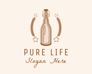 Bottle - Wheat  Distillery Bottle logo design