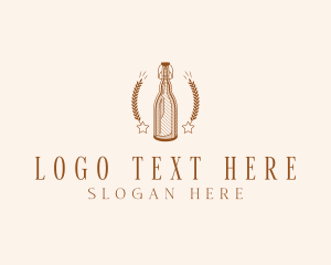 Bar - Wheat  Distillery Bottle logo design